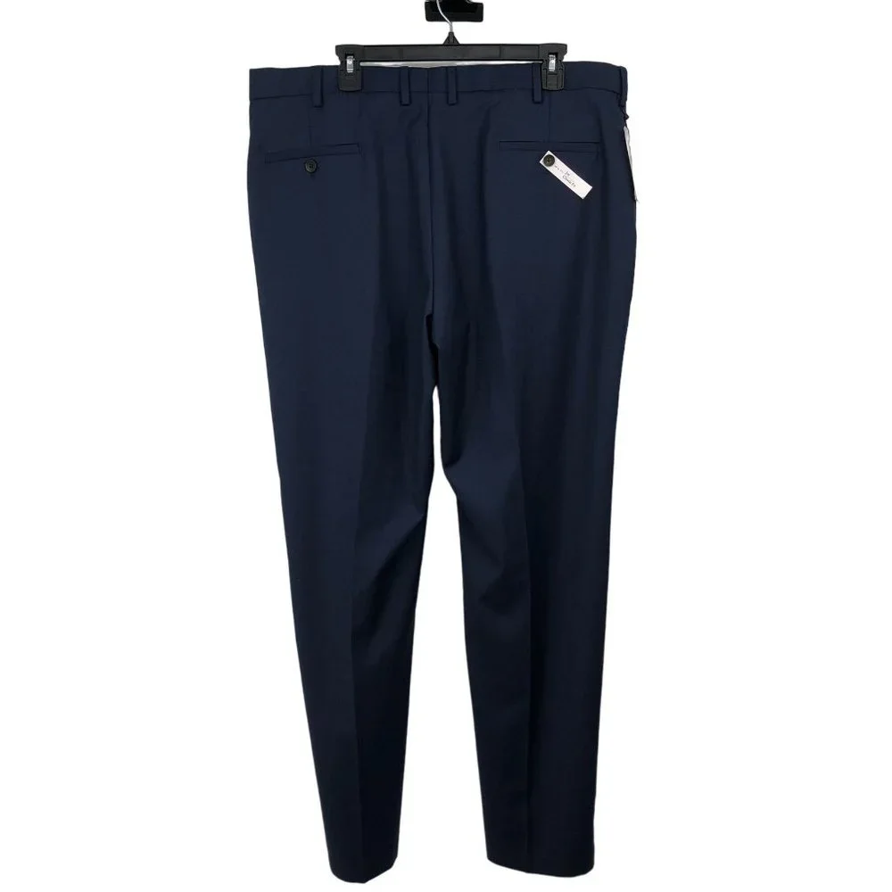 J M Haggar Dress Pants 40x32 NEW Blue Flat Front